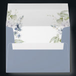 Elegant Dusty Blue and White Floral Wedding Envelope<br><div class="desc">Elegant dusty blue wedding envelope with design coordinating our "Elegant Bliss" collection invites. Delight your guest as they open the envelope to find exquisite watercolor greenery and blue and white floral design inside. Design with option to add or erase name(s) and address on top back flap. NOTES: 1)the default size...</div>