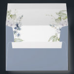 Elegant Dusty Blue and White Floral Wedding Envelope<br><div class="desc">Elegant dusty blue wedding envelope with design coordinating our "Elegant Bliss" collection invites. Delight your guest as they open the envelope to find exquisite watercolor greenery and blue and white floral design inside. Design with option to add or erase name(s) and address on top back flap. NOTES: 1)the default size...</div>