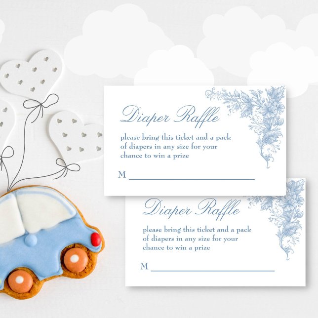 Elegant dusty blue baby shower diaper raffle  enclosure card (Elegant dusty blue baby shower diaper raffle enclosure card it's a boy oh baby raffle tickets)