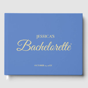 Elegant Dusty Blue Bachelorette Party Guest Book