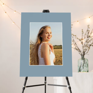 Elegant Dusty Blue Bat Mitzvah Photo Sign in Board