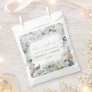 Elegant Dusty Blue & Blush Pink Wedding Favor Bag