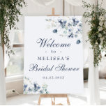 Elegant Dusty Blue Boho Bridal Shower Welcome Foam Board<br><div class="desc">Welcome guests to your wedding with Elegant Dusty Blue Boho Bridal Shower Welcome Sign,  featuring lush watercolor botanical greenery and white flowers,  with "welcome to our happily ever after, " your names,  and wedding date in a chic mix of modern block and hand lettered calligraphy typefaces.</div>