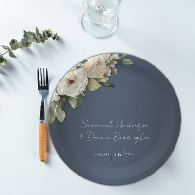 Elegant Dusty Blue Boho Roses Wedding 
