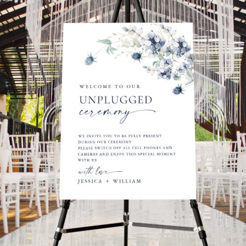 Elegant Dusty Blue Boho Unplugged Wedding Ceremony Foam Board