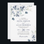 Elegant Dusty Blue Boho Winter Foliage Wedding Invitation<br><div class="desc">This high-quality design is easy to customize to match your wedding colors,  styles and theme.
 For further customization,  please click the "customize further" link and use our design tool to modify this template. 
 If you need help changing the back side or with matching items,  please contact me.</div>
