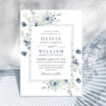 Elegant Dusty Blue Boho Winter Foliage Wedding Invitation<br><div class="desc">This high-quality design is easy to customize to match your wedding colors,  styles and theme.
 For further customization,  please click the "customize further" link and use our design tool to modify this template. 
 If you need help changing the back side or with matching items,  please contact me.</div>