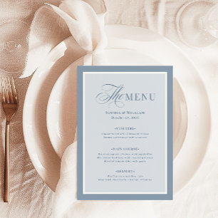 Elegant Dusty Blue Border Classic Luxe Menu