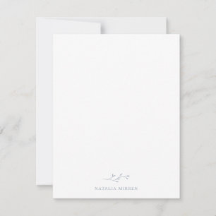Elegant Dusty Blue Botanical Branch Note Card