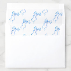 Elegant Dusty Blue Bow Coquette Bridal Shower Envelope Liner