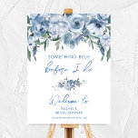 Elegant Dusty Blue Bridal Shower Welcome Sign at Zazzle