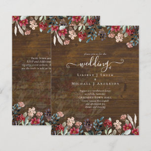 Elegant Dusty Blue Burgundy Floral Wedding