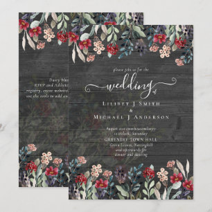 Elegant Dusty Blue Burgundy Floral Wedding
