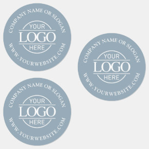 Elegant Dusty Blue Business Logo Promotional Labels