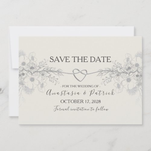Elegant Dusty Blue Calligraphy Wedding Save The Date