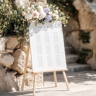 Elegant Dusty Blue Calligraphy Wedding Seating Foam Board