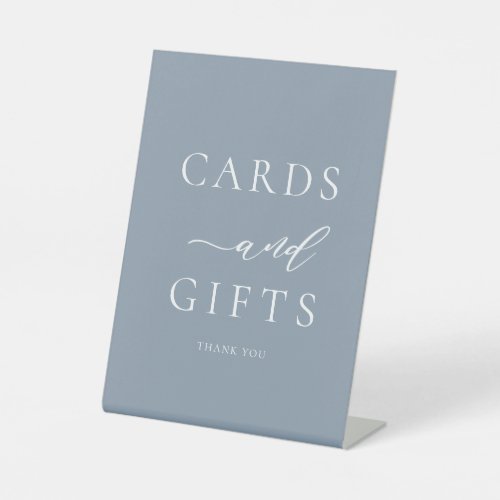 Elegant Dusty Blue Cards and Gifts  Pedestal Sign
