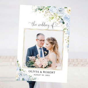 Elegant Dusty Blue Ceremony Photo Prop Foam Boards