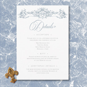 Elegant Dusty Blue Chinoiserie Cherub Wedding Enclosure Card
