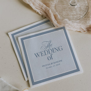 Elegant Dusty Blue   Classic Luxe Wedding Napkins