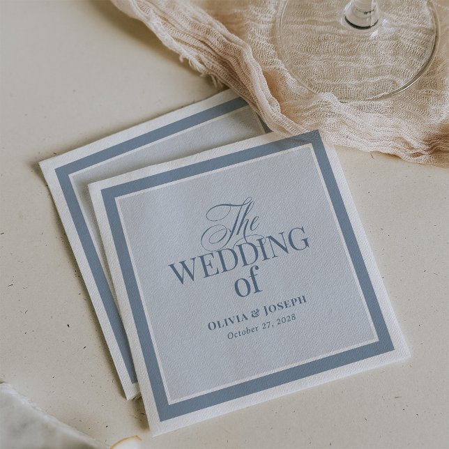 Elegant Dusty Blue | Classic Luxe Wedding Napkins (Creator Uploaded)