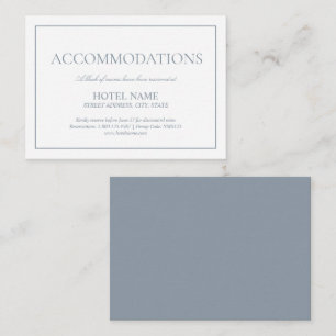 Elegant Dusty Blue Classic Script Accommodations Enclosure Card