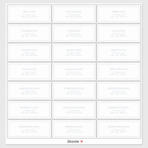 Elegant Dusty Blue Classic Script Guest Address Sticker