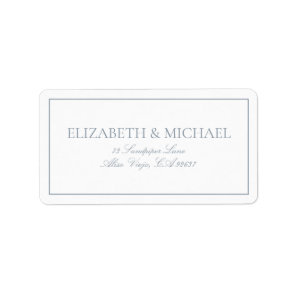 Elegant Dusty Blue Classic Script Label