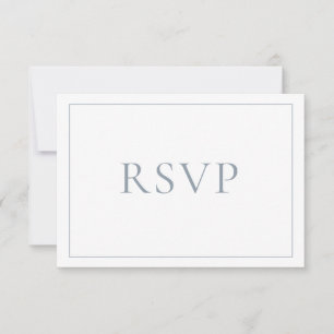 Elegant Dusty Blue Classic Script RSVP