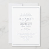 Elegant Dusty Blue Classic Script Wedding Invitation (Front)