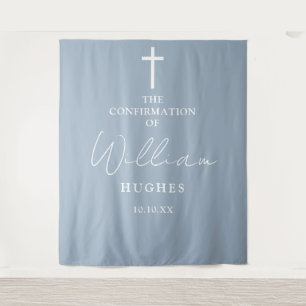 Elegant Dusty Blue Confirmation Photo Backdrop