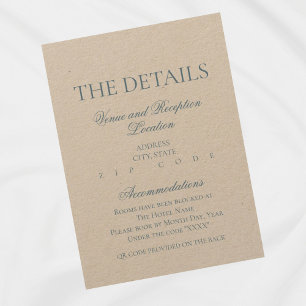 Elegant Dusty Blue Details Card – Kraft Paper