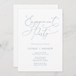 Elegant Dusty Blue Engagement Party Invitation