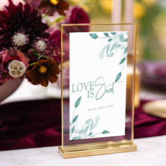 Elegant Dusty Blue Eucalyptus Teal Floral Wedding Poster