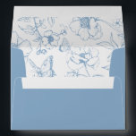 Elegant Dusty Blue Floral Garden Wedding Address Envelope<br><div class="desc">Dusty blue floral wedding envelope.</div>