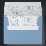 Elegant Dusty Blue Floral Garden Wedding Address Envelope<br><div class="desc">Dusty blue floral wedding envelope.</div>