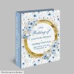 Elegant Dusty Blue Floral Gold Glitter Wedding 3 Ring Binder<br><div class="desc">✅ For matching items search 192W in my collections ✅ Capture every special memory of your big day with our Wedding Ring Binder and Album Collection, featuring elegant dusty blue and pastel blue watercolor flowers accented by shimmering gold glitter ovals. Perfect for a modern, boho, or romantic wedding theme, these...</div>