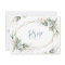 Elegant Dusty Blue Floral Greenery Watercolor RSVP