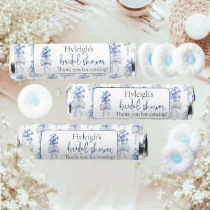 Elegant Dusty Blue Floral Ribbon Bridal Shower  Breath Savers® Mints