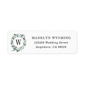 Elegant Dusty Blue Floral Rustic Garden Wedding Label