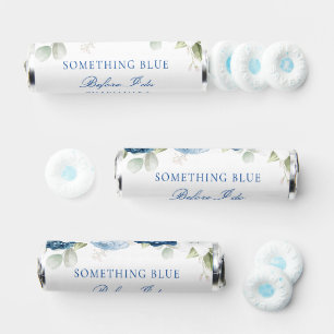 Elegant Dusty Blue Floral Script Bridal Shower Breath Savers® Mints