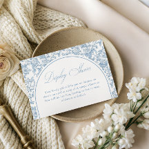 Elegant Dusty Blue Floral Toile Display Shower