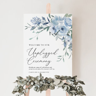 Elegant Dusty Blue Floral Unplugged Ceremony Foam Board