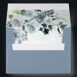 Elegant Dusty Blue Floral Watercolor Navy Wedding Envelope<br><div class="desc">Design's exterior is set to a dusty blue color hex code: ##879BAF -- Design (interior) features elegant watercolor floral elements in shades of dusty blue and small elements in navy. Design also features various types of greenery and branches with dusty blue watercolor splashes.</div>