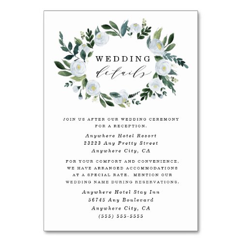 Elegant Dusty Blue Floral Wedding Enclosure Cards