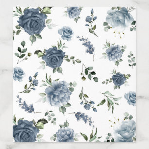 Elegant Dusty Blue Floral Wedding Envelope Liner