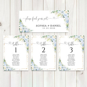 Elegant Dusty Blue Floral Wedding Head Table Sign