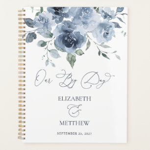 Elegant Dusty Blue Floral Wedding Planner