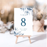 Elegant Dusty Blue Floral Wedding Table Number<br><div class="desc">This elegant dusty blue floral wedding table number is perfect for a romantic,  outdoor wedding or a chic,  modern celebration.</div>