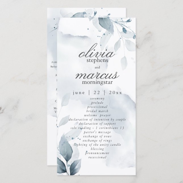 Elegant Dusty Blue Foliage  (Front/Back)